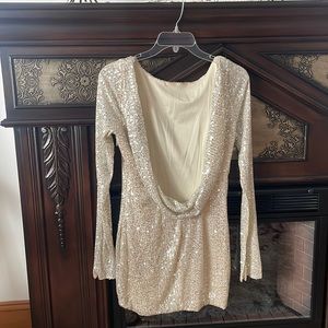Sequin Open Back Dress